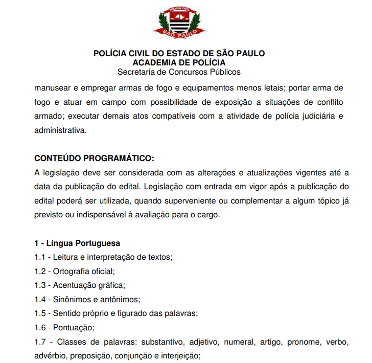 foto conteúdo programático